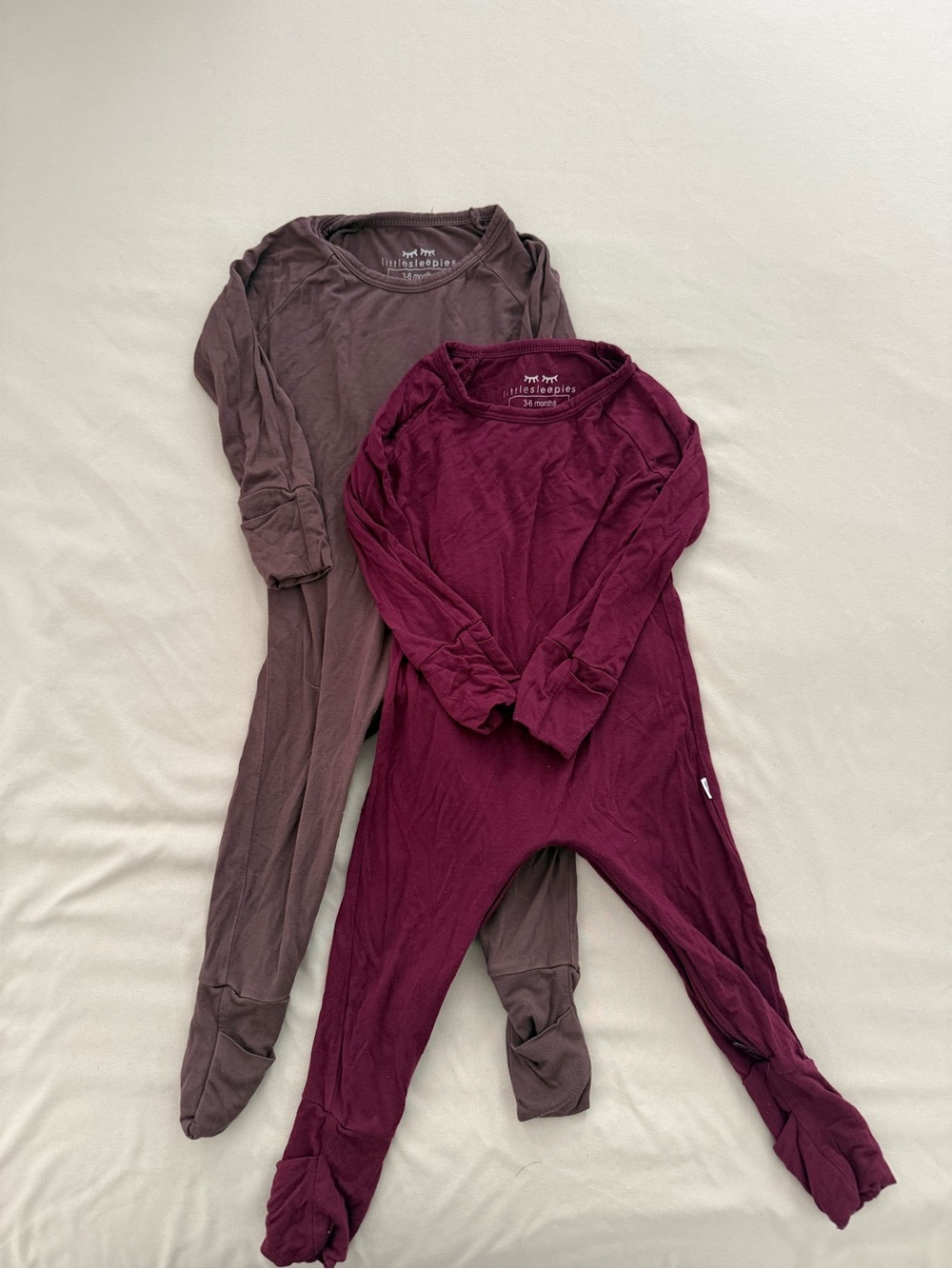 Little Sleepie’s 3-6 mo Footed Pajama Set - Plum & Mauve